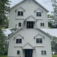 House-Washing-in-Tuftonboro-NH-Restoring-Painted-Cedar-Shake-Siding 1